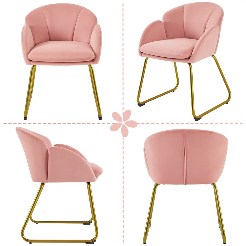 Velvet Dining Chair with Golden Metal Legs L964201