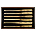 Brown Wood Frame Baseball Bat Display Case for 6 Bats B58719