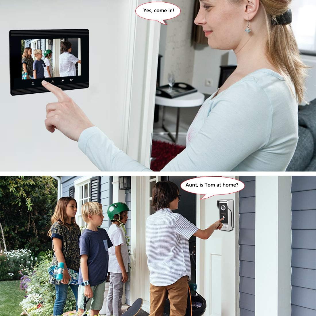 7 Inches Wired Video Intercom System with IR Night Vision Camera X34732
