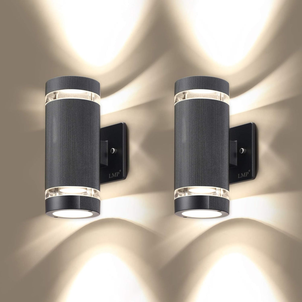4 Pack LED Outdoor Wall Light Aluminum Waterproof 3000k 5W R177
