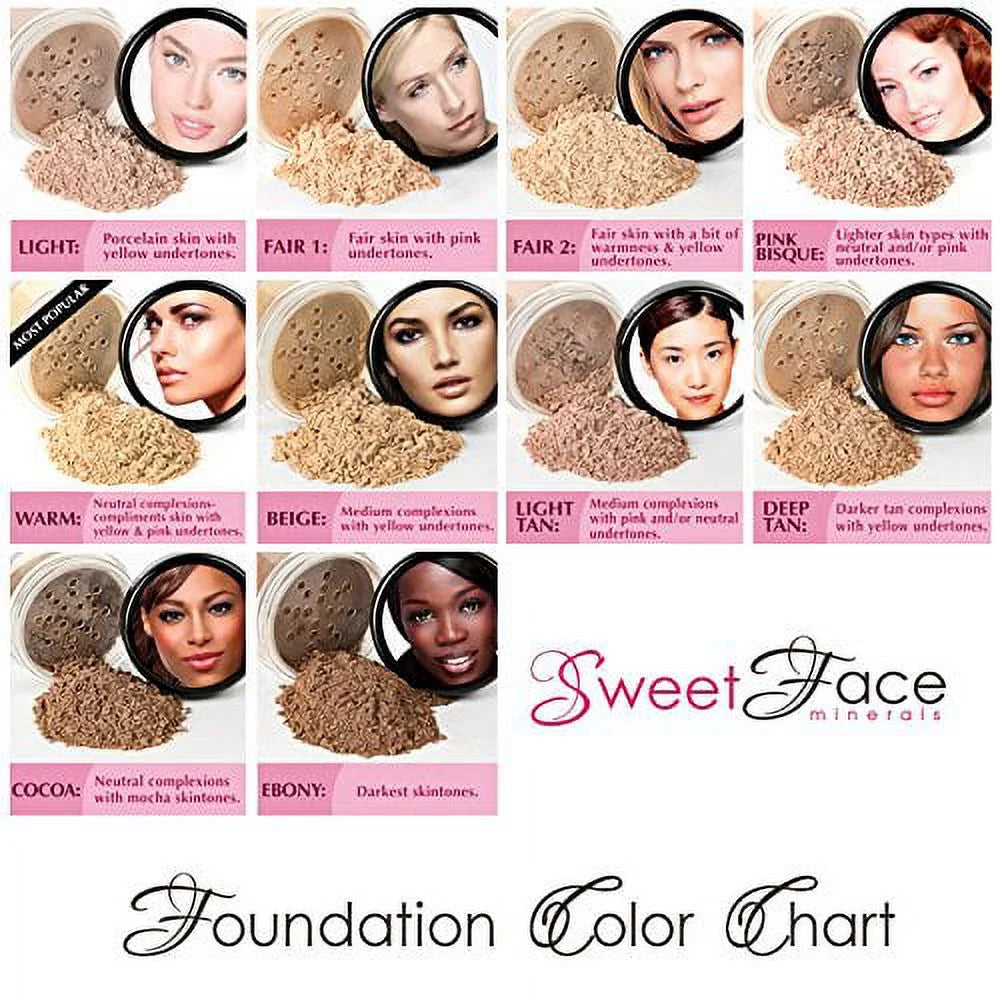 3 pc Light Tan Mineral Makeup Set Q32849