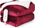 Red Flannel Electric Heated Throw Blanket 50" x 60" R26977