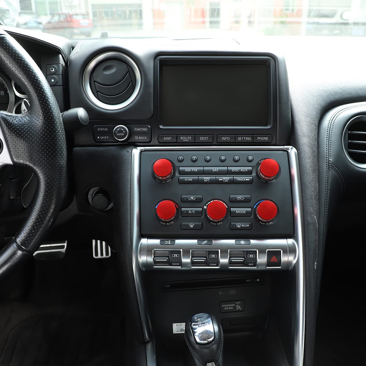 Red Aluminum Alloy Air Conditioner Volume Knob Cover Trim Pack of 2 Q88857