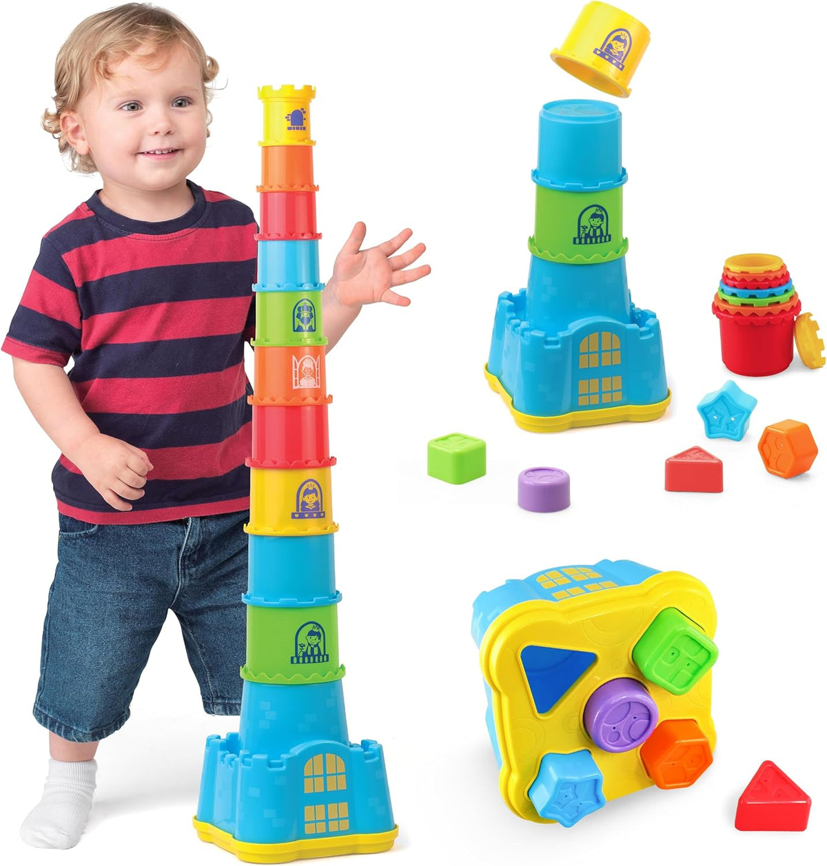 Stacking Nesting Cups with Shape Sorting Blocks K9529