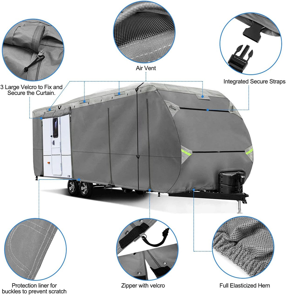 30-33 ft Non-Woven Fabric Waterproof RV Cover L89667