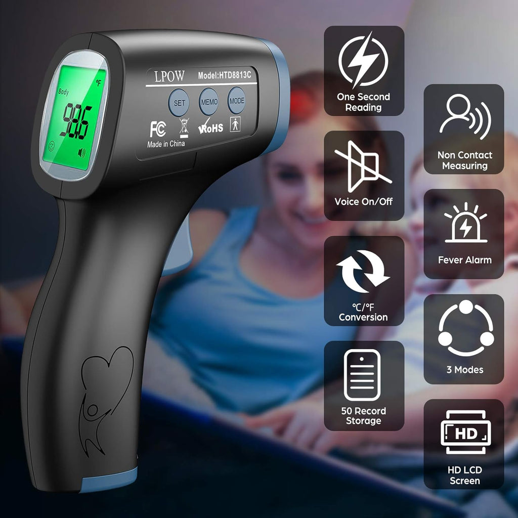 Touchless Infrared Digital Thermometer, Black Q6358