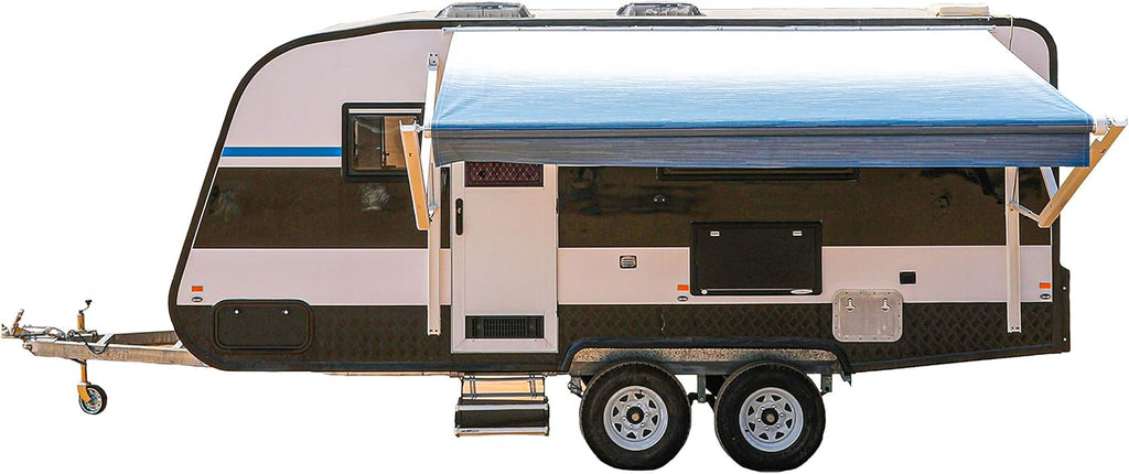 Motorized Retractable RV Awning 13x8 Ft Gray Fade D8966
