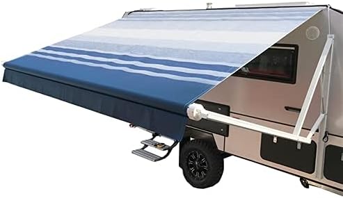 Motorized Retractable RV Awning 13x8 Ft Gray Fade D8966