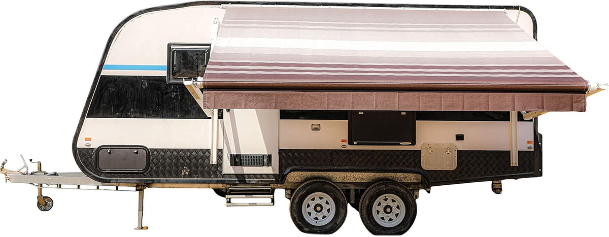 Motorized Retractable RV Awning 13x8 Ft Gray Fade D8966