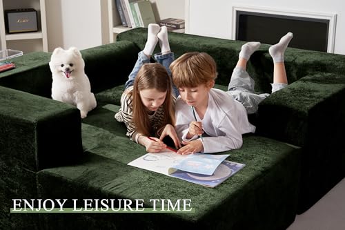 105" L-Shape Modular Sectional Sofa with Deep Seat Grey Velvet K2782