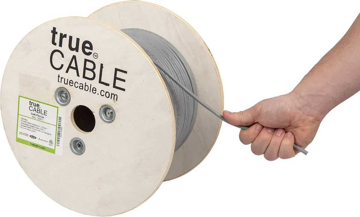 White Cat6 Plenum 500ft Bare Copper Ethernet Cable C26447