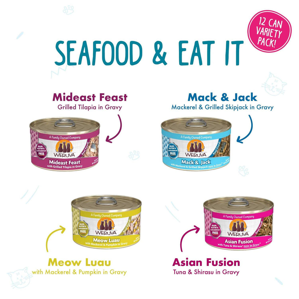 Seafood Wet Cat Food Variety Pack G3829