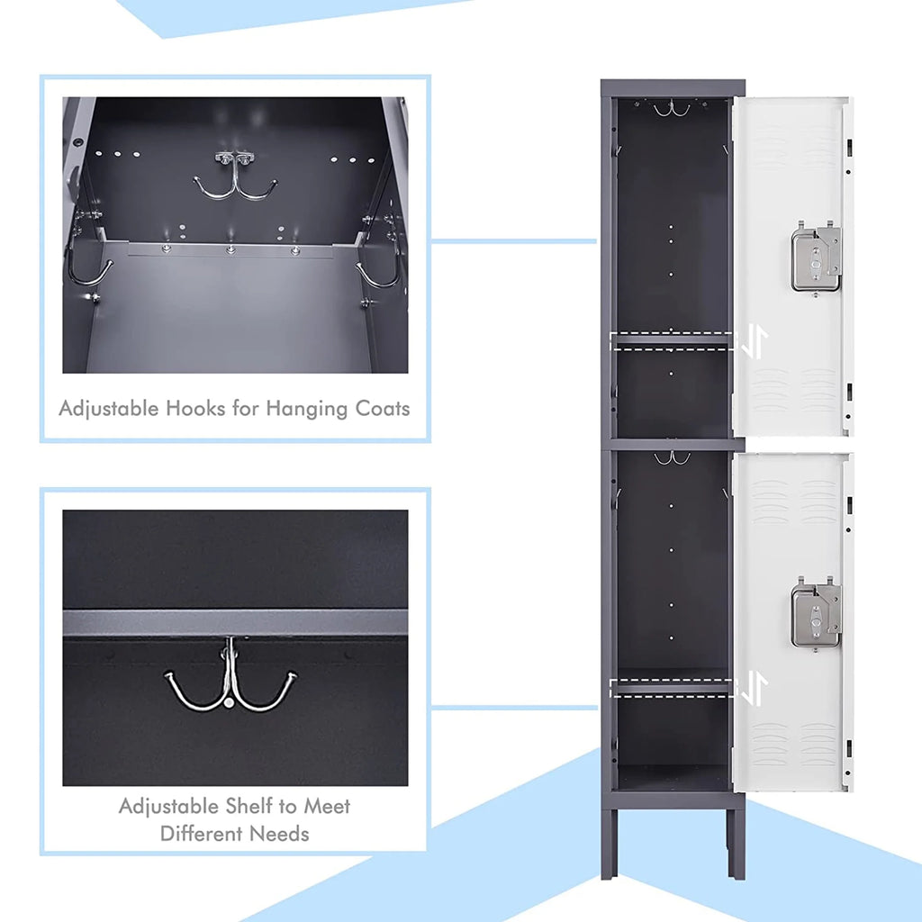 2-Tier Steel Locker Cabinet with Louvers Z578