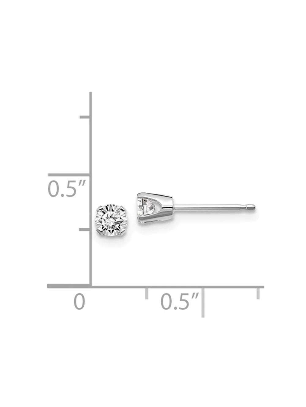 14K White Gold Diamond Solitaire Stud Earrings Z701658