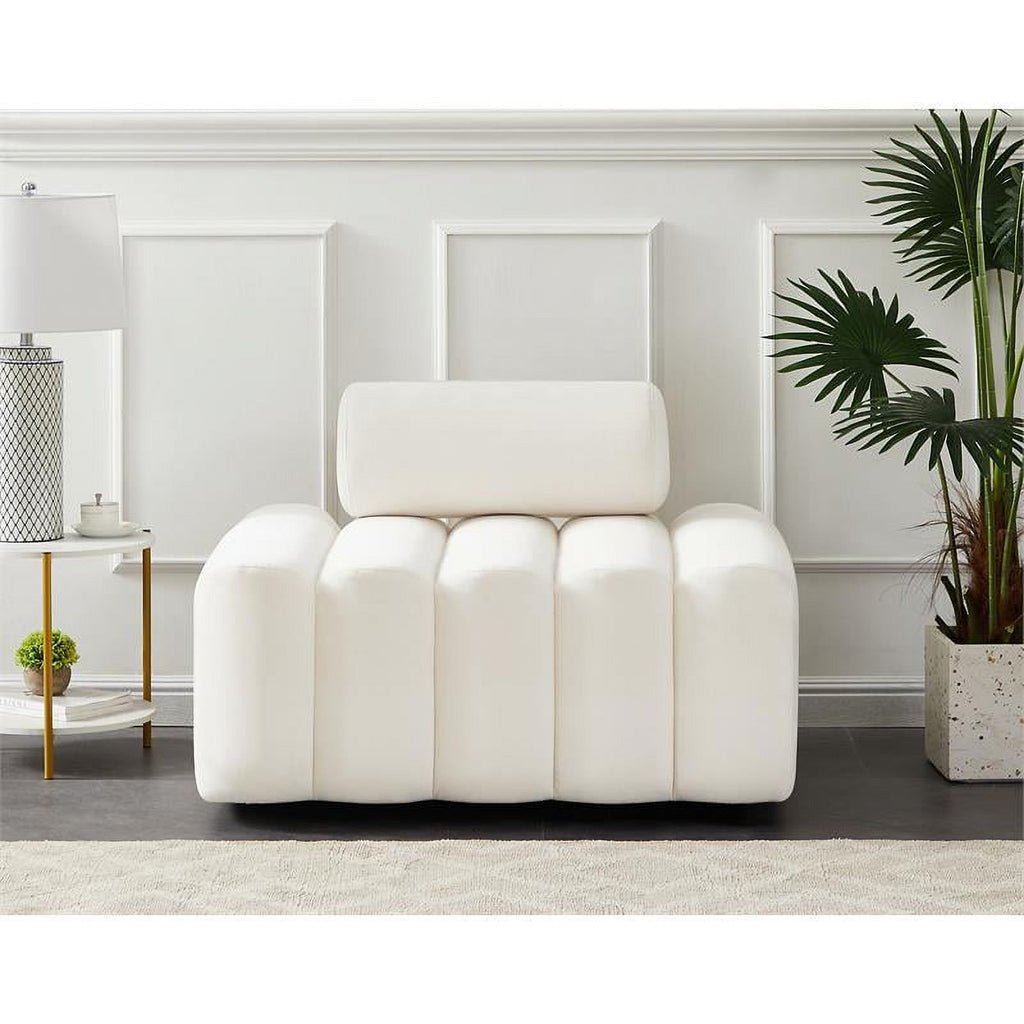 Cream Velvet Chair V5114
