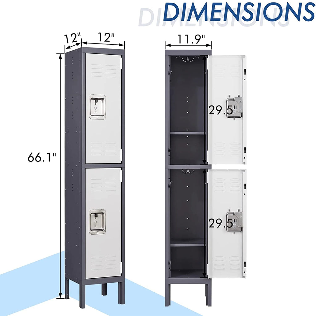 2-Tier Steel Locker Cabinet with Louvers Z578