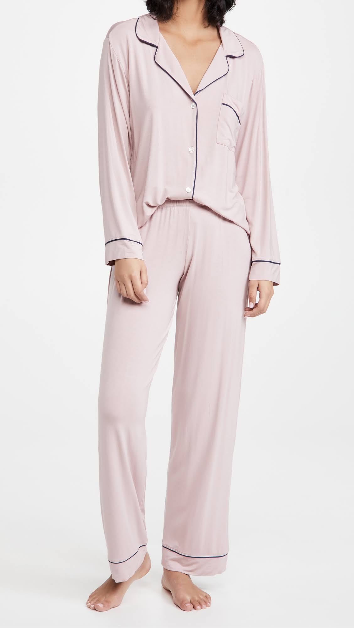 Artisanal Pink/Indigo Blue Long PJ Set Y3391