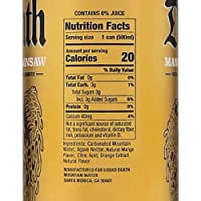 Sparkling Water Mango, 16.9 Fl Oz, Quantity of 12 Cans P778