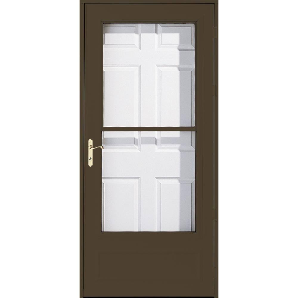 Brown Mid-View Wood Core Storm Door Z960857