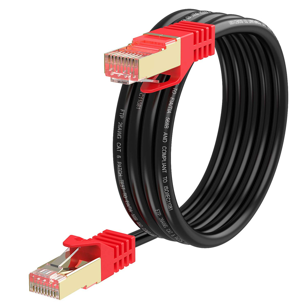 Outdoor Cat 6 Ethernet Cable 200ft 26AWG Heavy-Duty FTP Waterproof Direct Burial I4108
