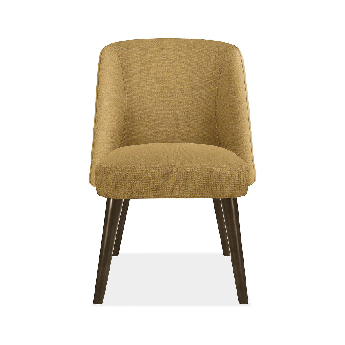 Modern Cora Side Chair in Sumner Linen with Charcoal Legs White Brown Performance Fabric R609613