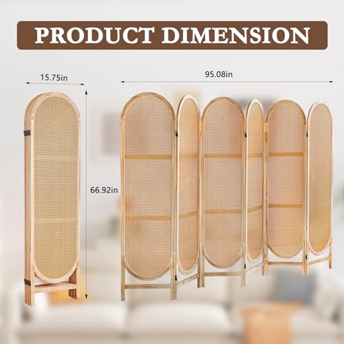 3 Panel Folding Rattan Room Divider B5312