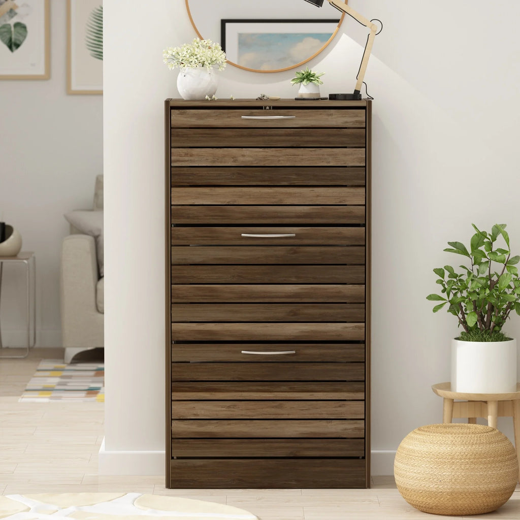 Oak 12-15 Pair Shoe Storage Cabinet K88862