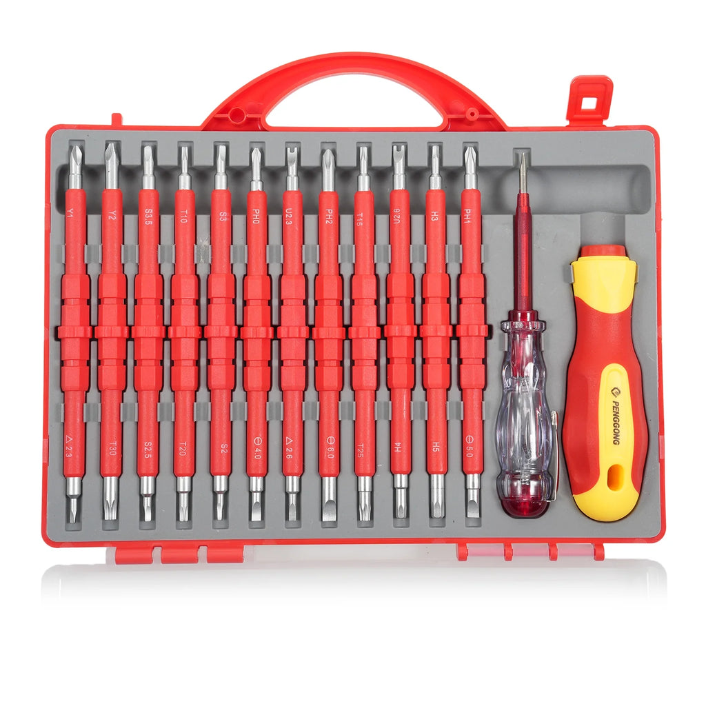 12 Pcs Screwdriver and Test Pencil Set Non-Slip Handle S90963