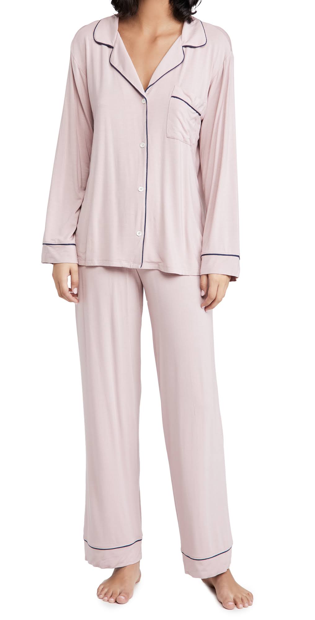 Artisanal Pink/Indigo Blue Long PJ Set Y3391