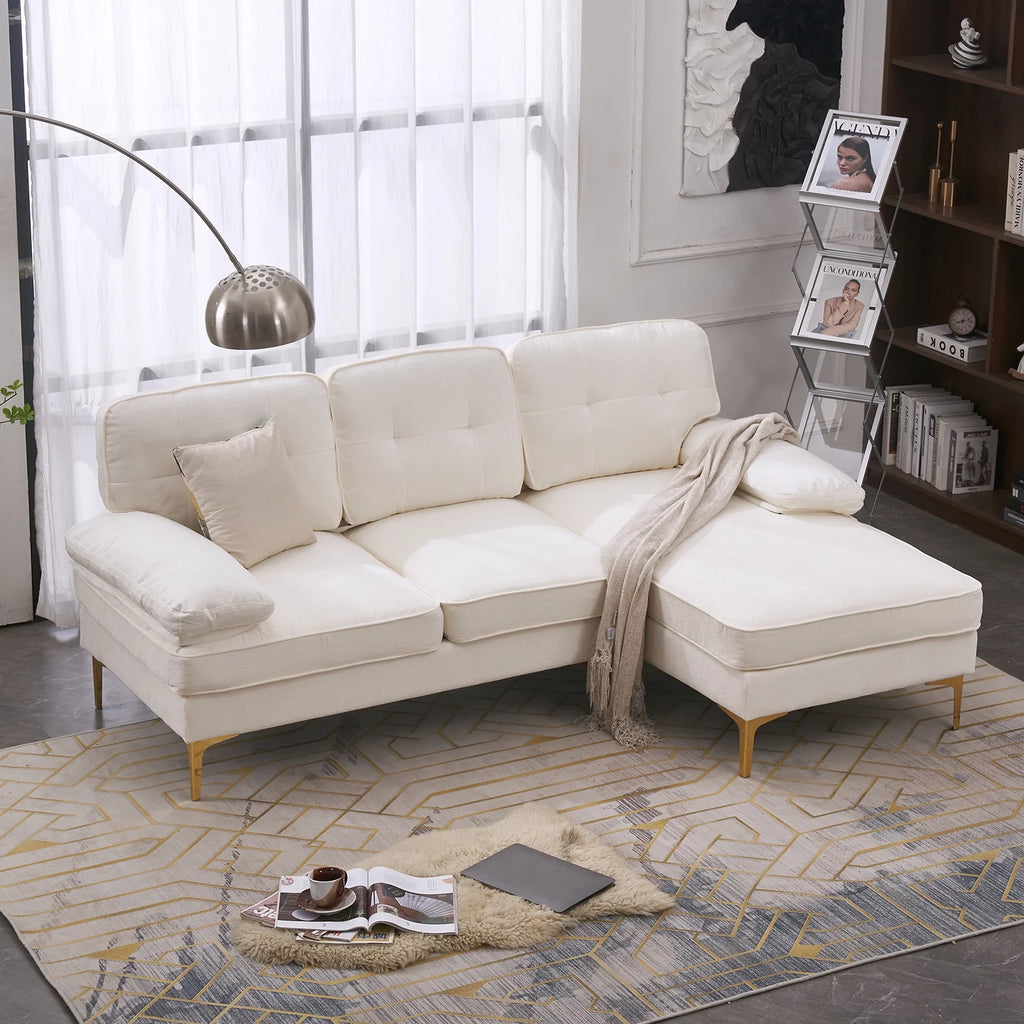 Beige 83 inch L-Shape Sectional Sofa D211