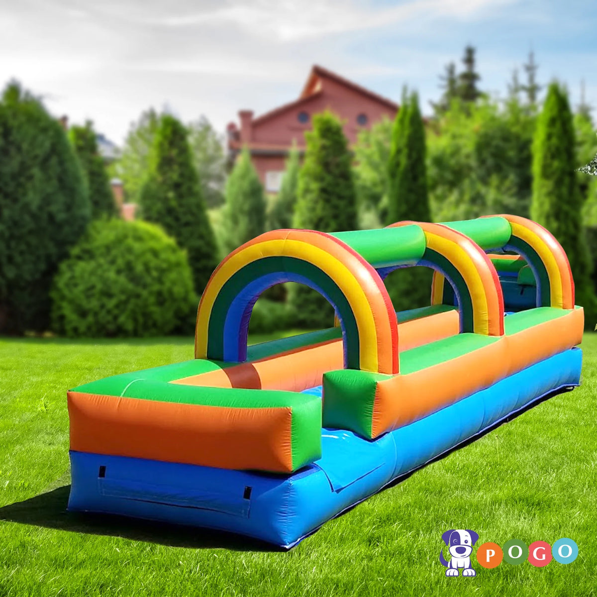 Rainbow Inflatable Slip and Slide with Blower X2642