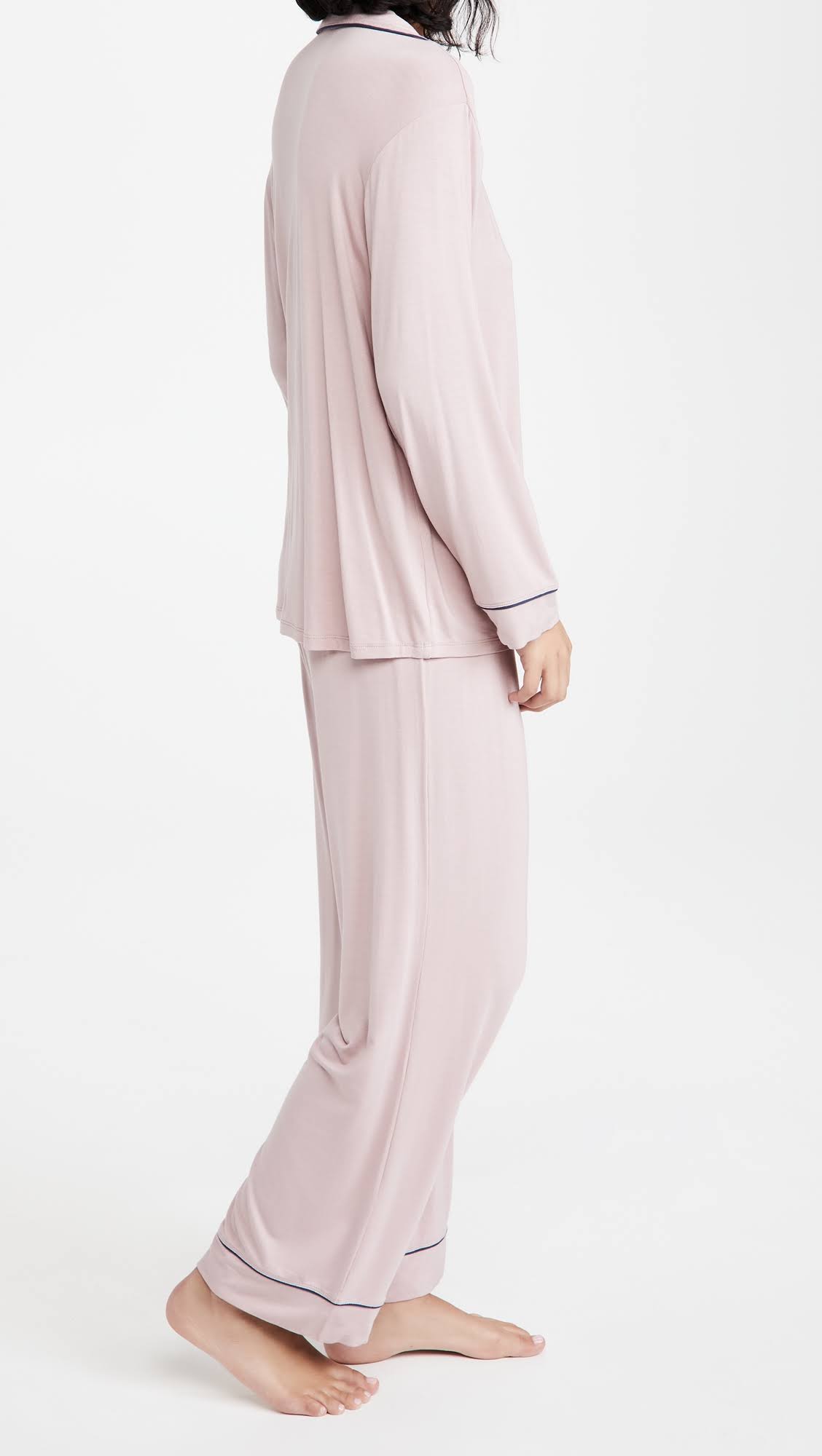 Artisanal Pink/Indigo Blue Long PJ Set Y3391