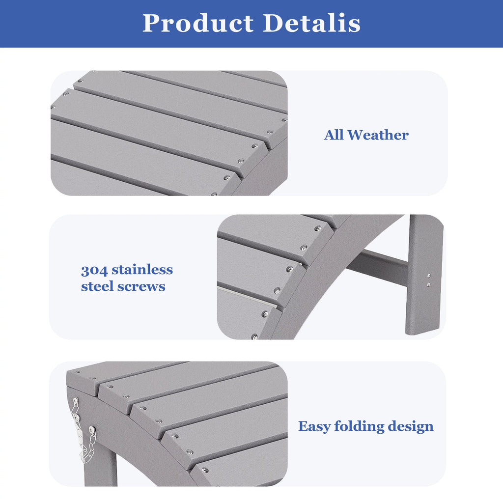 Gray Adirondack Chair Ottoman E31619