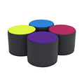 15 inch Round Two-Tone Accent Ottoman R566