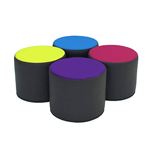 15 inch Round Two-Tone Accent Ottoman R566