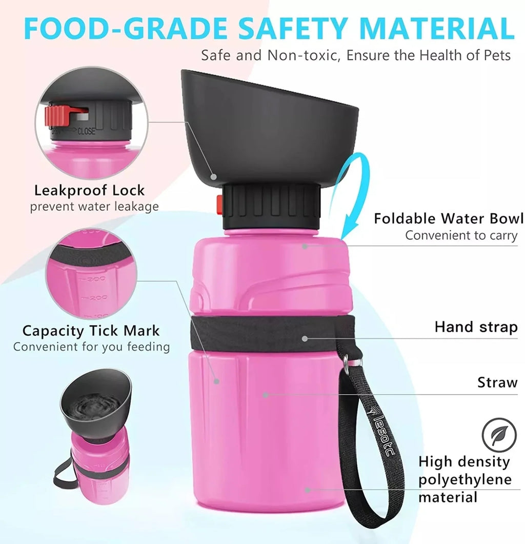 Dog Walking Combo: Poop Bags 120 Count, Waste Bag Carrier, Collapsible Water Bottle Set P22813