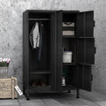 4 Door Lockable Black Metal Storage Cabinet with Shelves E371640