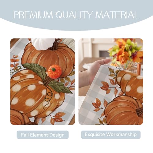 Fall Placemats Set of 4, 12 X 18 Inch Grey Blue Checkered H32898