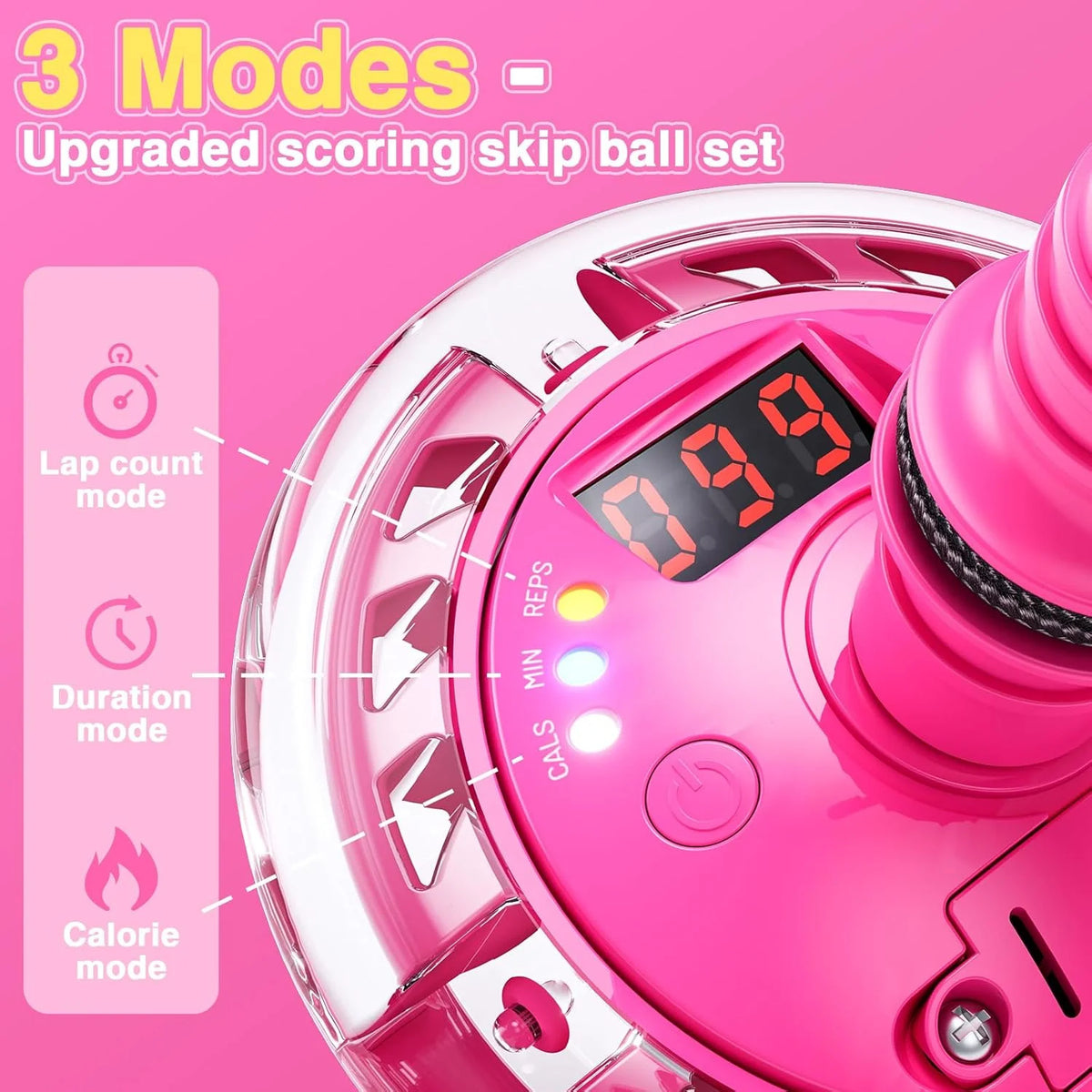 Foldable Ankle Skip Ball Toy with LED Counter and Flashing Lights R880098