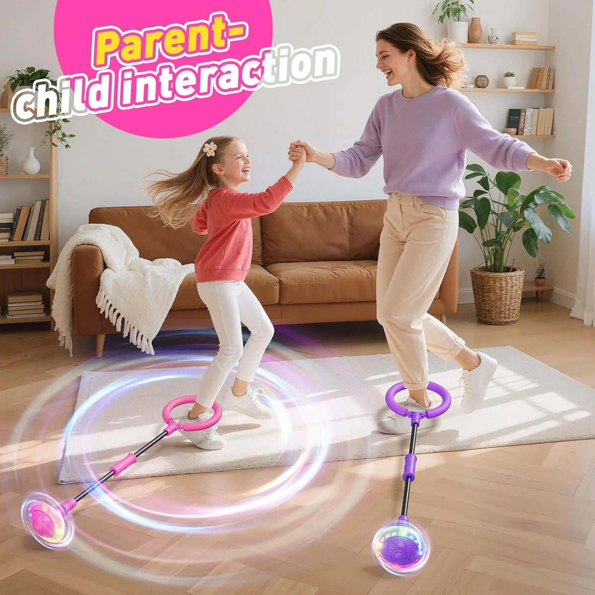 Foldable Ankle Skip Ball Toy with LED Counter and Flashing Lights R880098