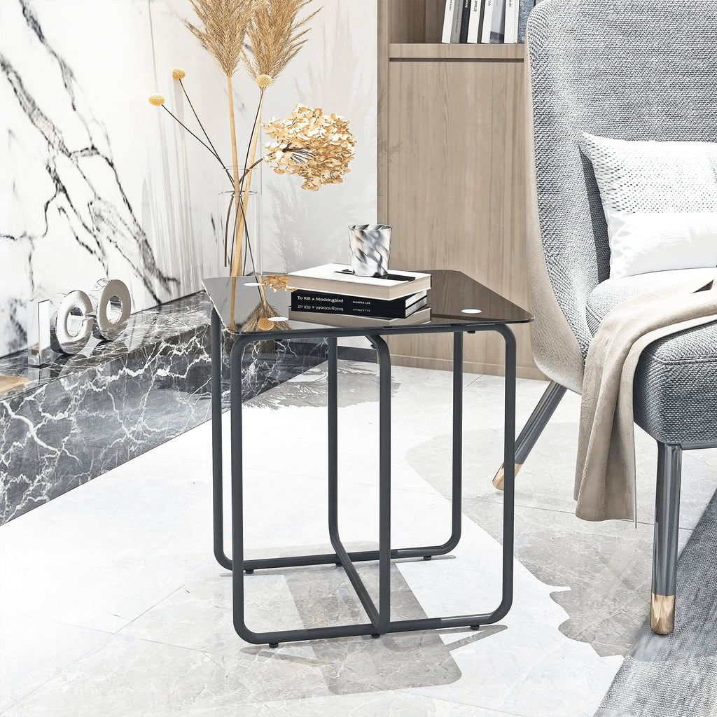 Modern Tempered Glass Coffee Table, Black N60322