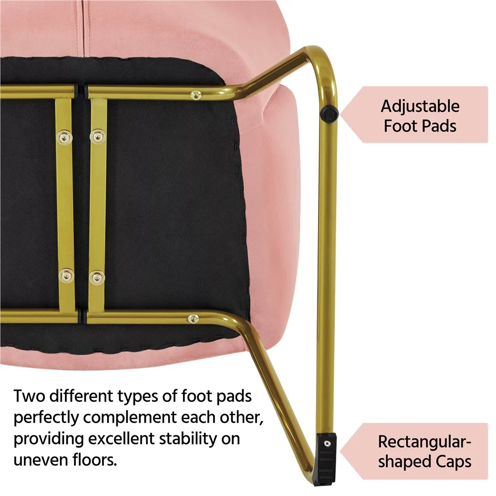 Velvet Dining Chair with Golden Metal Legs L964201