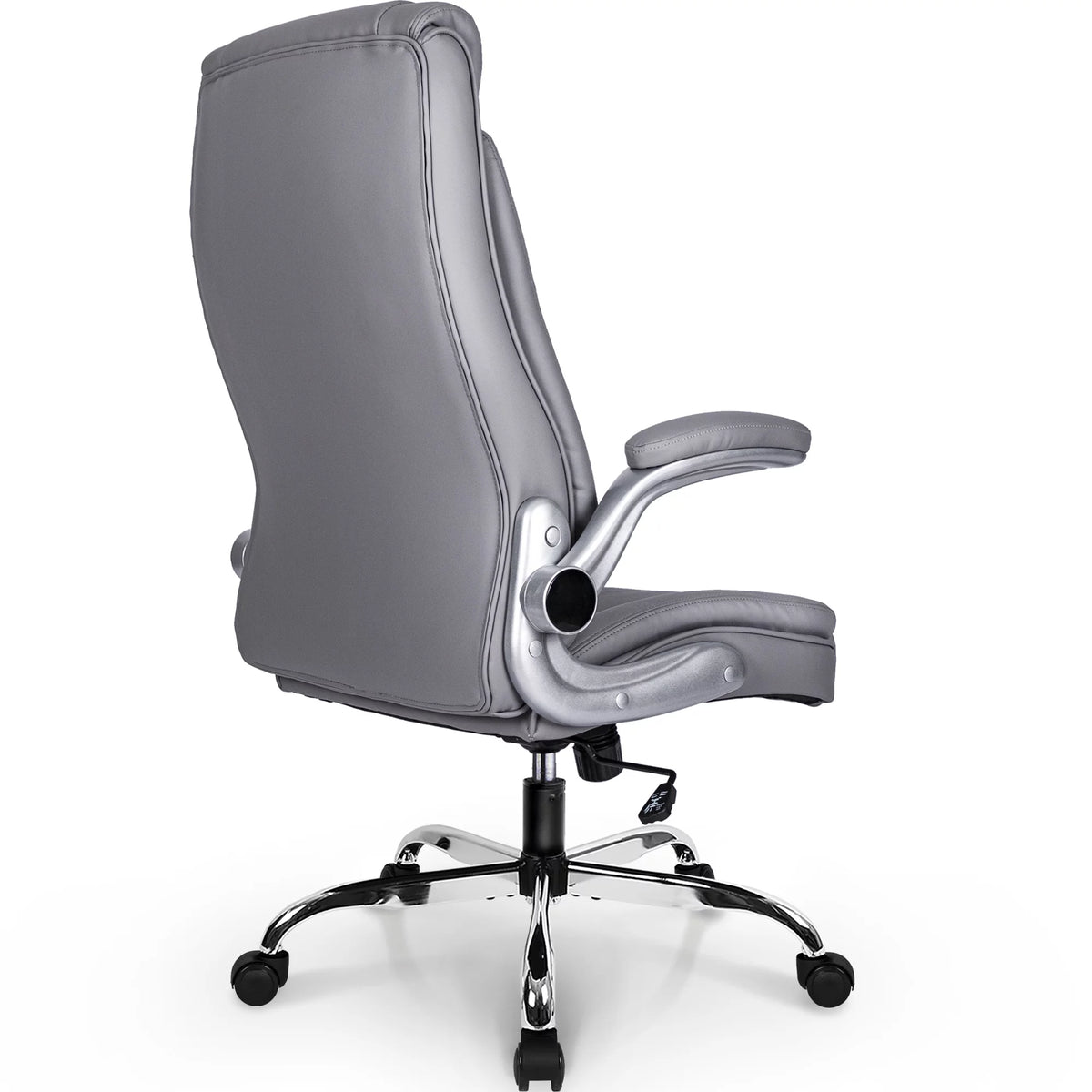 Gray Ergonomic High Back Leather Office Chair E8784