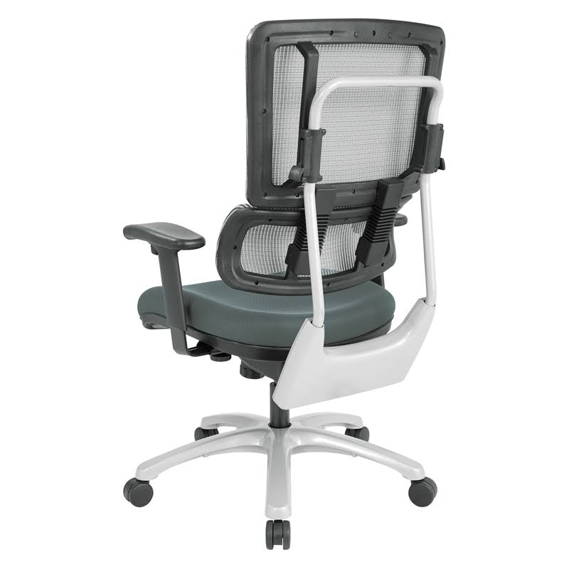 Grey Mesh Back Chair with Silver Base and Grey Seat O26477