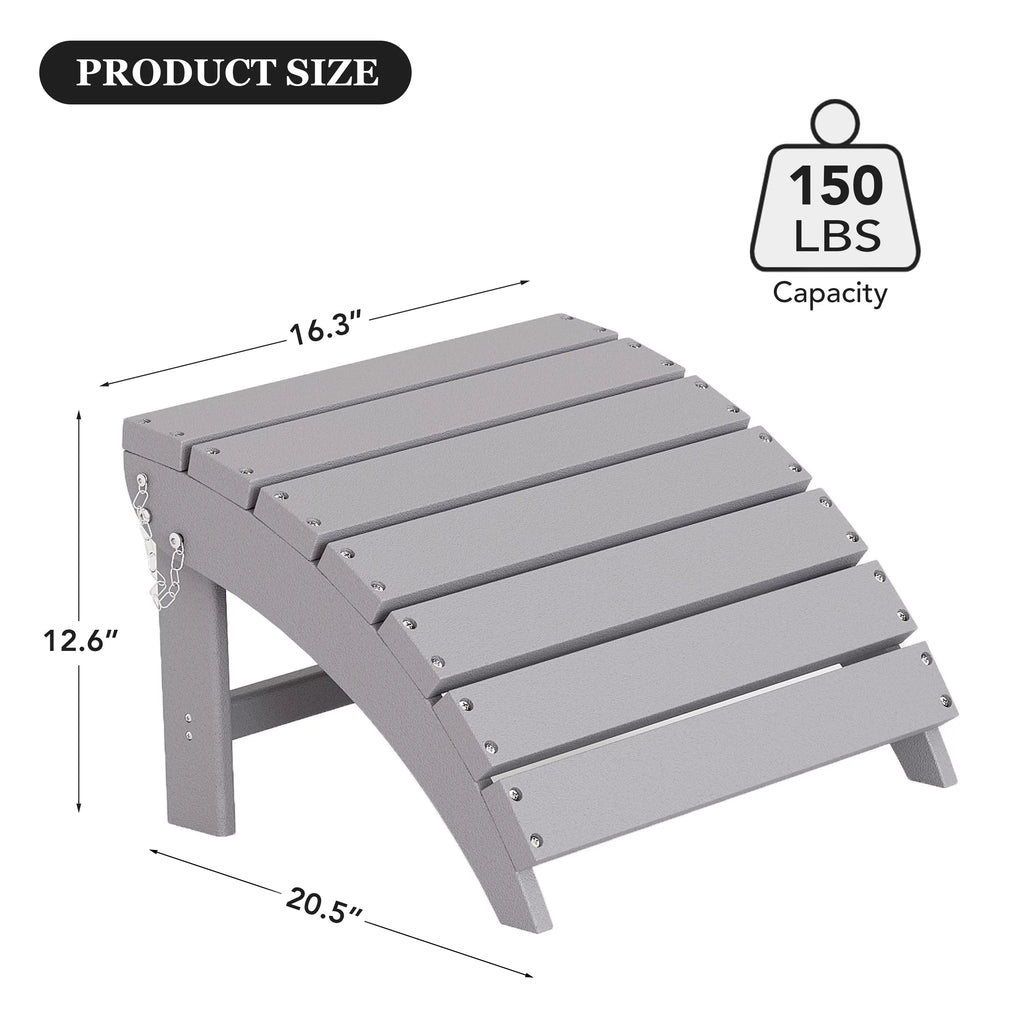 Gray Adirondack Chair Ottoman E31619