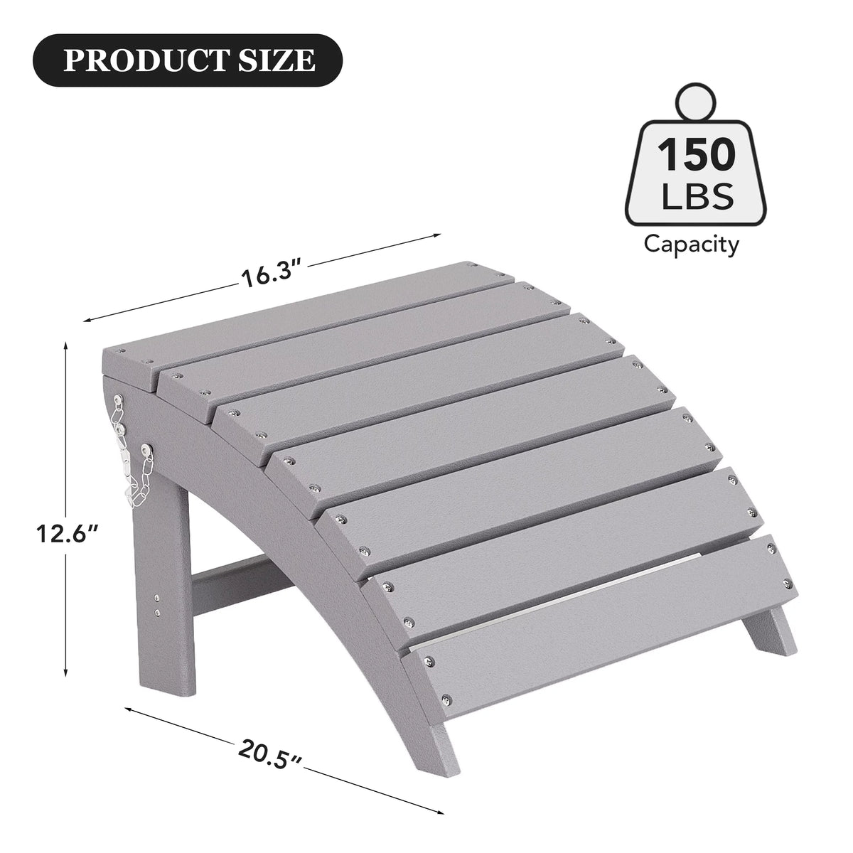 Gray Adirondack Chair Ottoman E31619