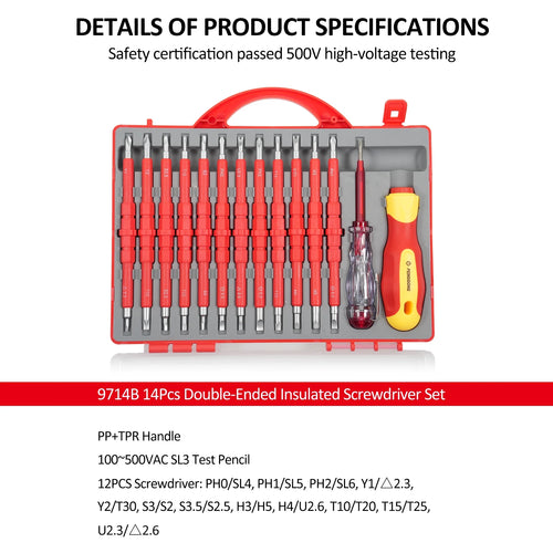 12 Pcs Screwdriver and Test Pencil Set Non-Slip Handle S90963