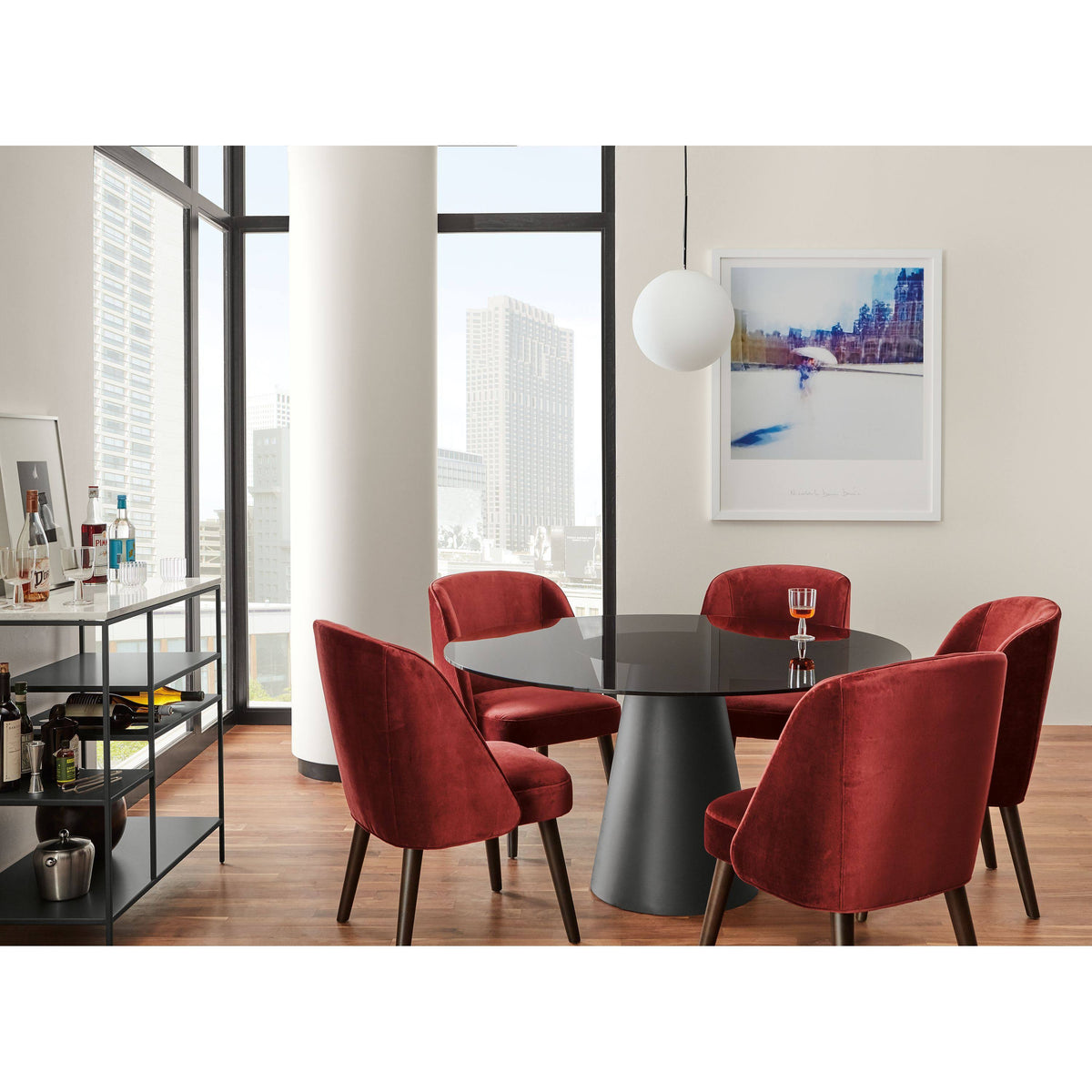 Modern Cora Side Chair in Sumner Linen with Charcoal Legs White Brown Performance Fabric R609613