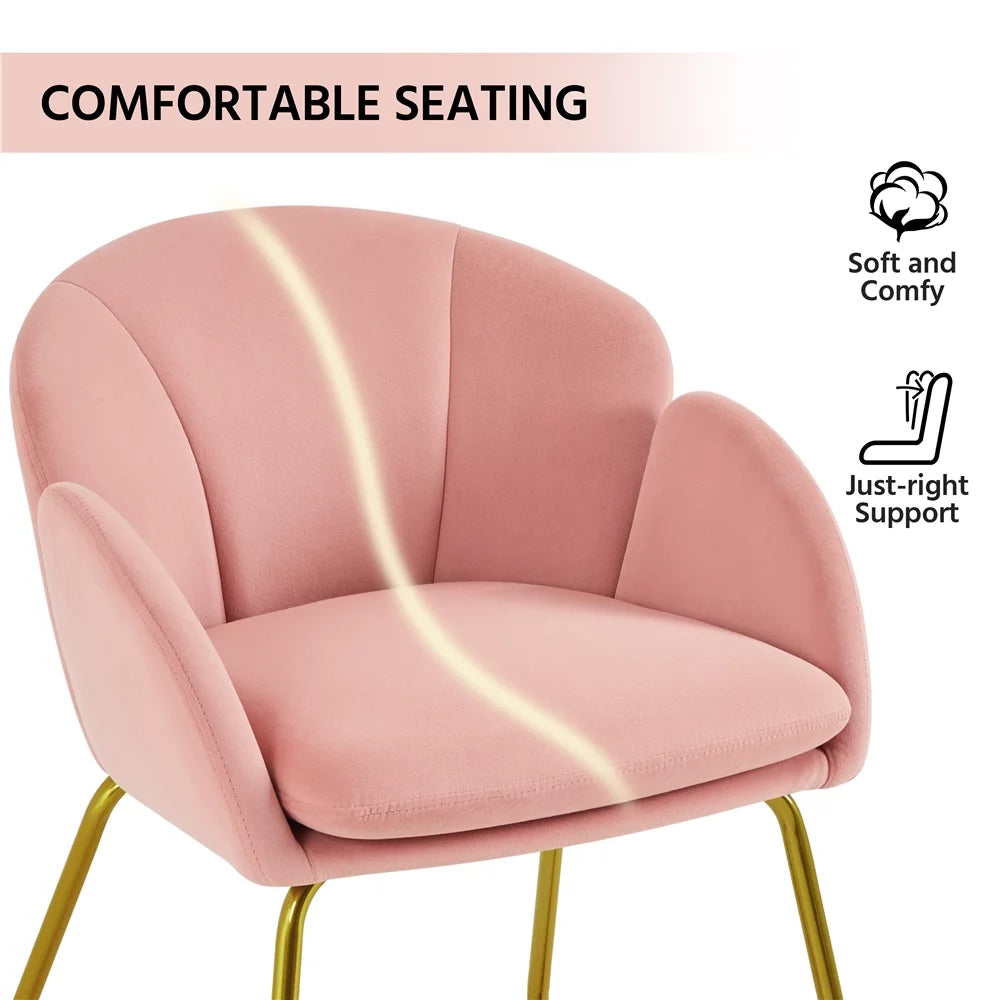 Velvet Dining Chair with Golden Metal Legs L964201
