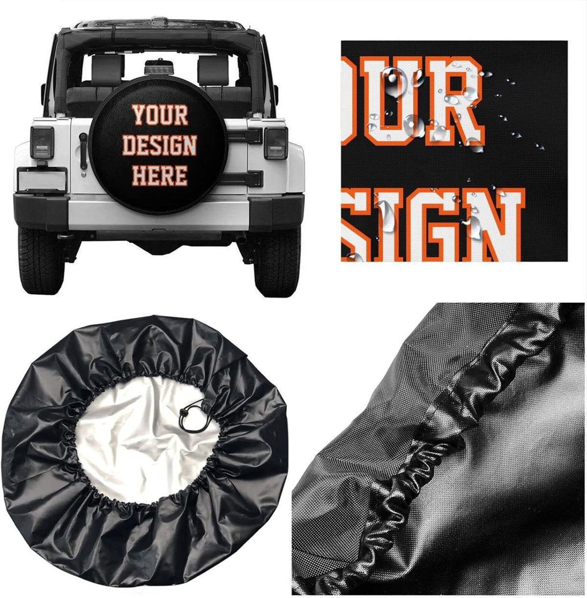 Custom Spare Tire Cover Universal fits for Trailer Camper RV 15 Inch L98547